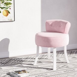 Pink velvet chair for dressing deals table